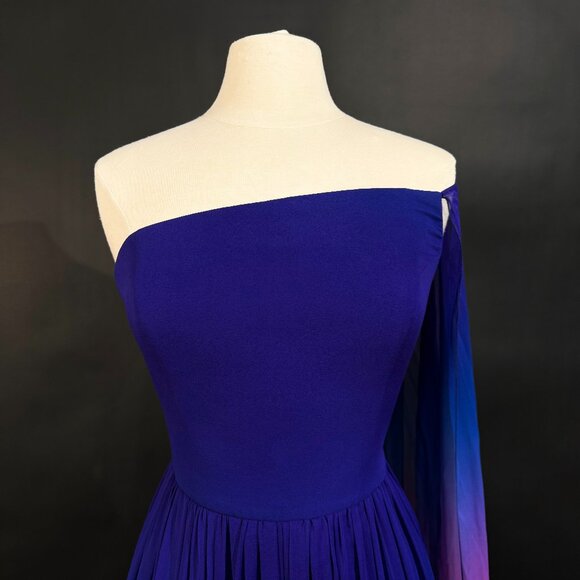 Brand New US 6 Georges Hobeika Ombré Chiffon Evening Dress - Picture 4 of 8